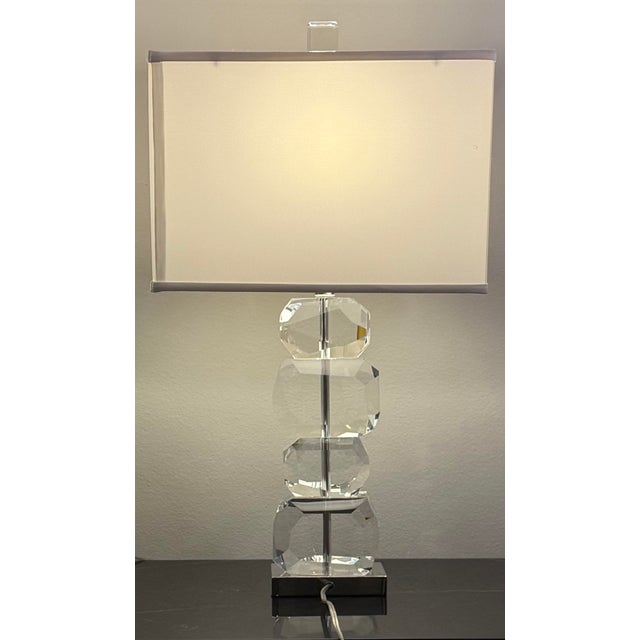 Contemporary Global Views Stacked Gemstone Short Table Lamp For Sale - Image 3 of 10