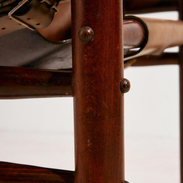 Set of Hungarian Calf Leather Lounge Chair and Ottoman For Sale - Image 6 of 18