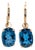 16ct Solitaire London Blue Topaz Earrings in Solid 14K Yellow Gold | OV 14x10mm For Sale