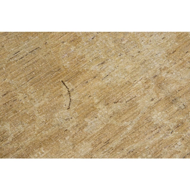 Tan Modern Tabriz Style Handmade Floral Wool Rug For Sale - Image 11 of 13