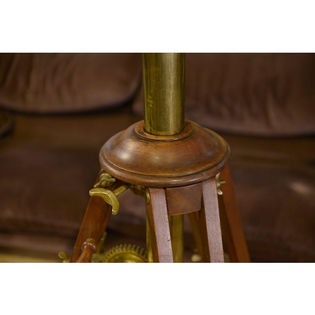 Brown Vintage Brass and Wood Astronomical Telescope, 1930s For Sale - Image 8 of 15