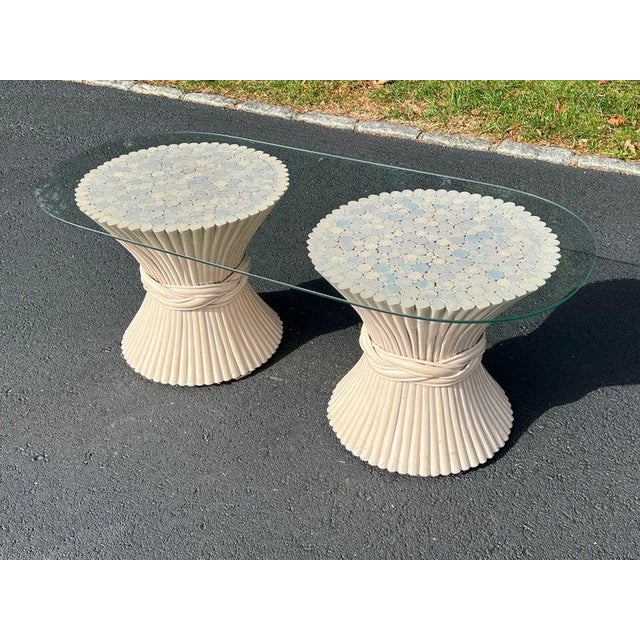 McGuire Wheat Chaff Coastal Rattan Coffee Table For Sale - Image 10 of 15