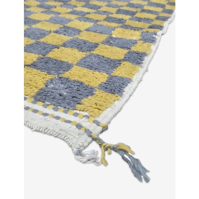 Mid-Century Modern Checkered Moroccan Wool Rug - 9.7 X 6.5 Ft For Sale - Image 3 of 6