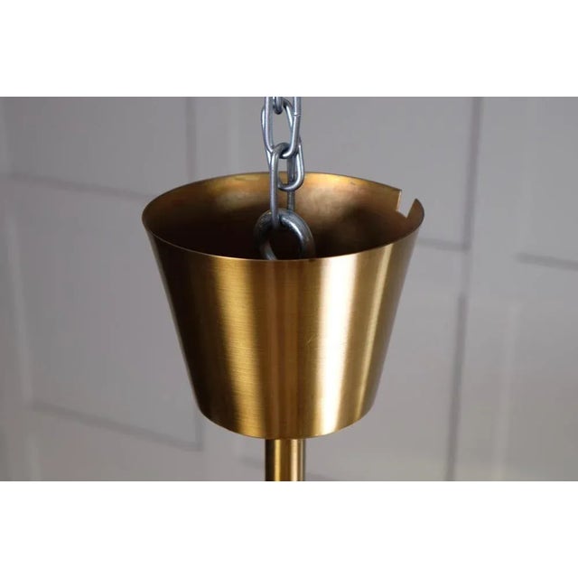Metal Brass Ceiling Lamp attributed to Holger Johansson, Sweden, 1960s For Sale - Image 7 of 11
