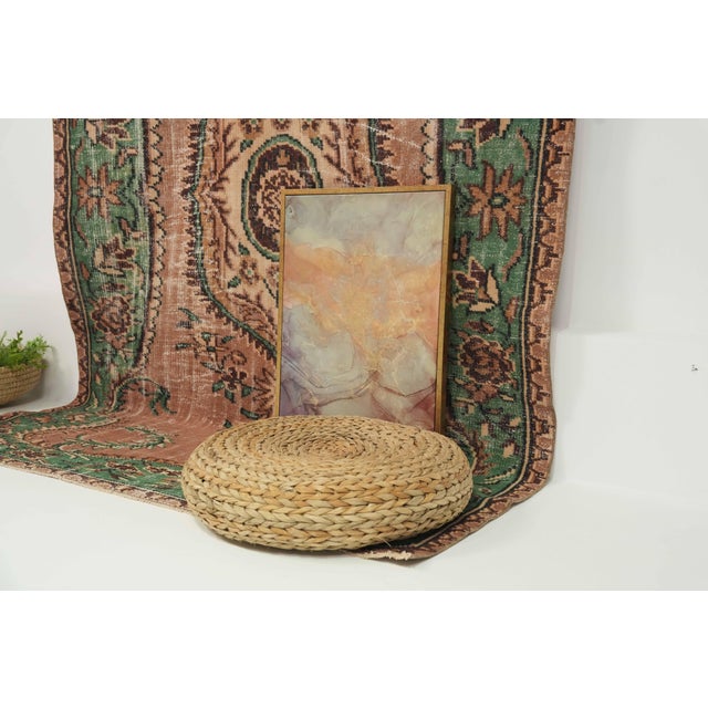 Textile 1970s Vintage Turkish Handmade Wool Cotton Beige Area Rug For Sale - Image 7 of 12
