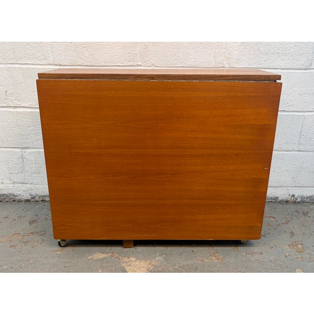 Mid-Century Modern Drop Leaf Hide a Way Table W/ Four Folding Chairs For Sale - Image 10 of 18