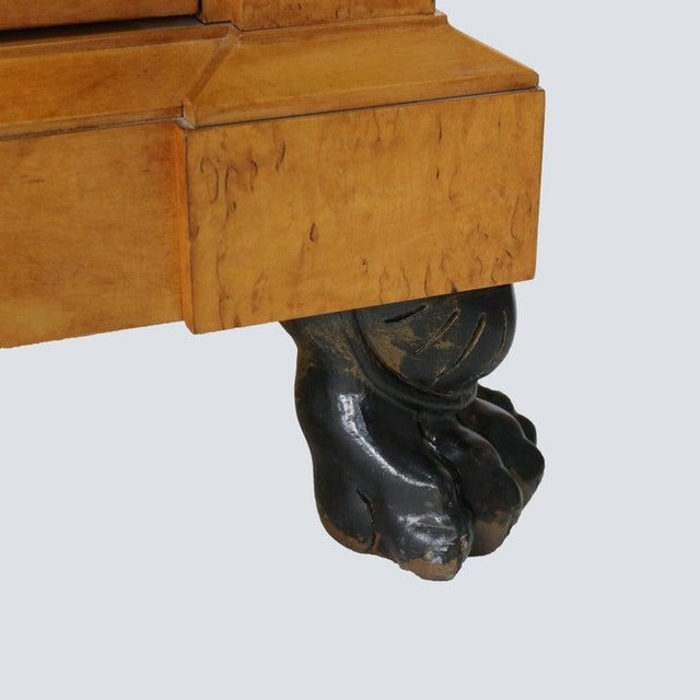 Henredon French Empire Satinwood, Ormolu & Marble Claw Foot Server 20thC For Sale - Image 9 of 18