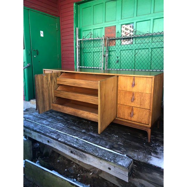 1960s Mid Century Nine Drawer Dresser With Carved Drawer Pulls