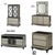 Hollywood Regency Michael Amini After Eight Bedroom Collection- 2 Nightstands, Dresser, Armoire, Mirror, Media Cabinet For Sale - Image 3 of 12