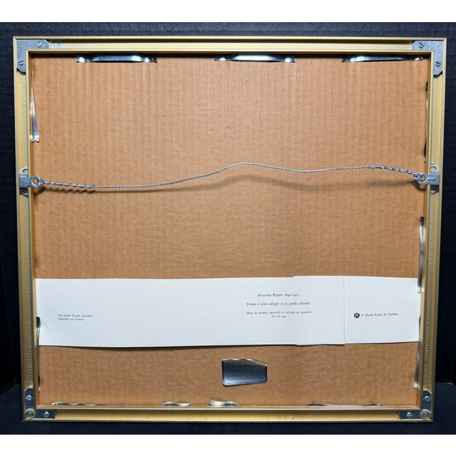 Auguste Rodin Mid 20th Century Rare Out of Print Framed Auguste Rodin "Woman Half-Lying With Bare Legs" Jacomet Reproduction For Sale - Image 4 of 8