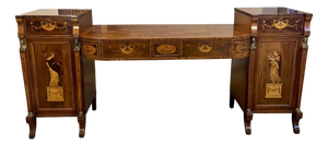 Large Antique George III Mahogany and Satinwood Inlaid Sideboard, 1800