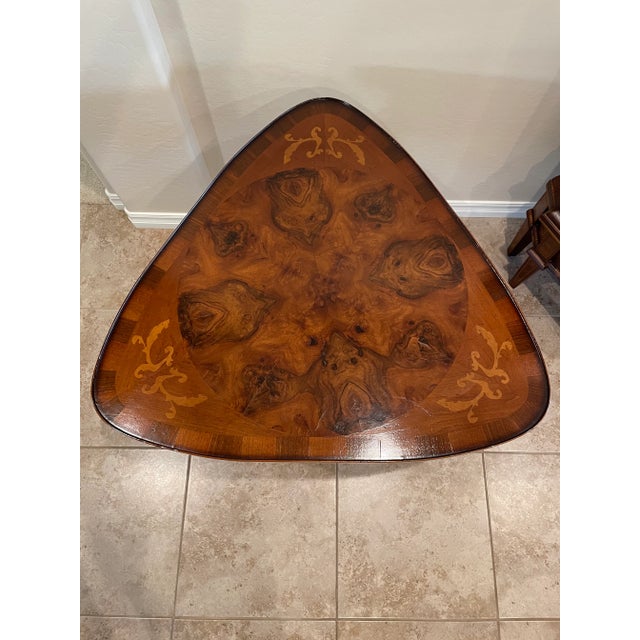 2000 - 2009 End Table Inlaid Wood Marquetry Style For Sale - Image 5 of 13