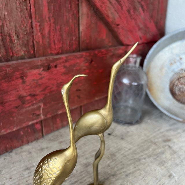Elegant brass crane sculptures capture the graceful essence of mid-century design, offering a sophisticated accent to home...