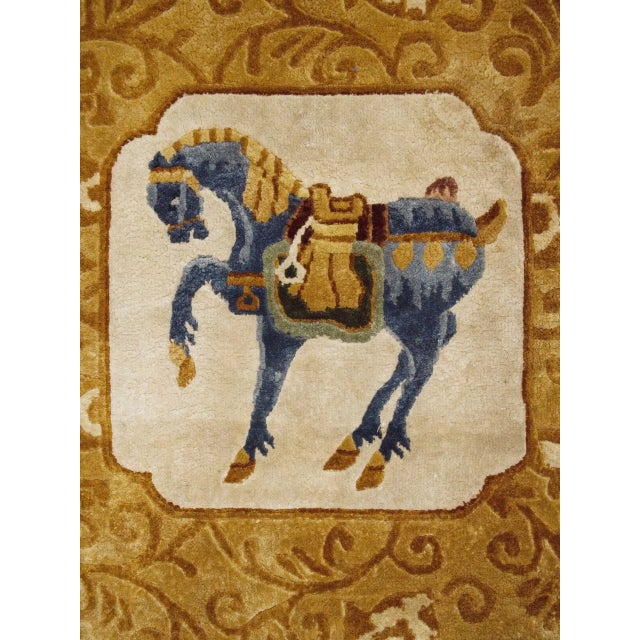 Art Deco Chinese Silk Rug in Gold For Sale - Image 6 of 10