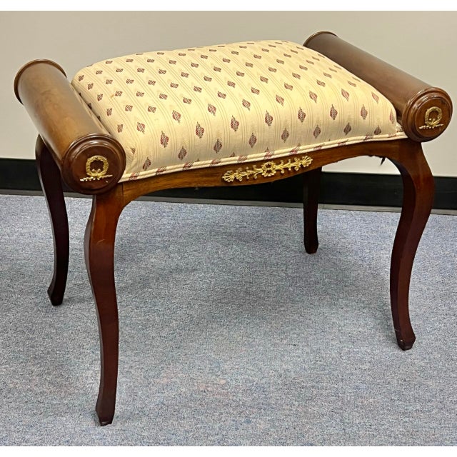 Turn of the Century French Empire Mahogany Bench For Sale In New York - Image 6 of 9