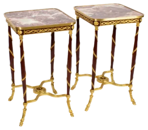 French Louis Revival Ormolu Mounted Occasional Tables, 1950s, Set of 2