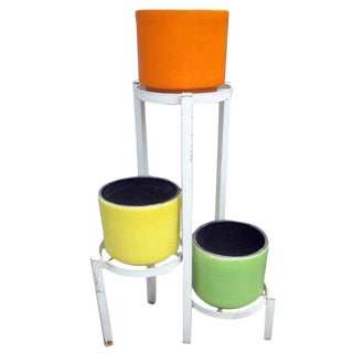 Modernist Plant Stand + California Pot Set Planter For Sale
