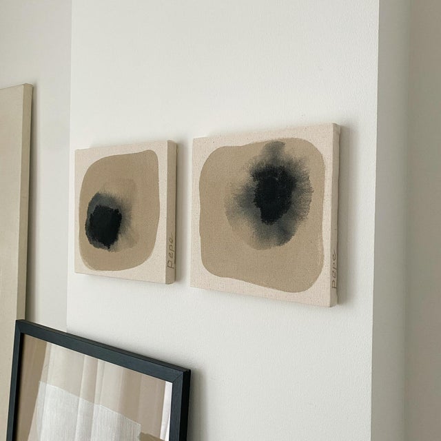 Contemporary Set of Small Abstract Painting on Canvas For Sale - Image 3 of 6