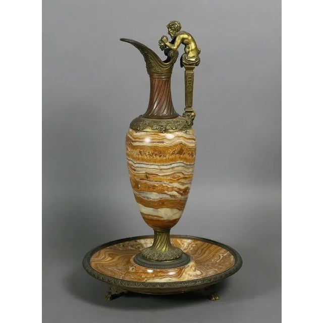 Italian Grand Tour Onyx and Bronze Ewer For Sale - Image 11 of 11