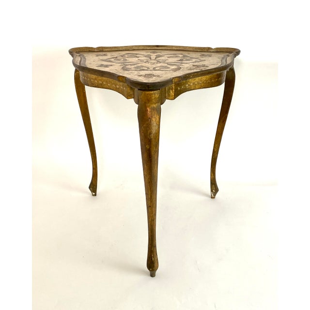 Italian Gold Leaf Florentine Table For Sale - Image 4 of 9