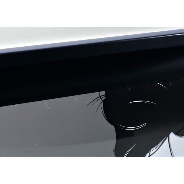 White Large Patrick Nagel Vintage 1980s Framed Female Portrait Poster For Sale - Image 8 of 10