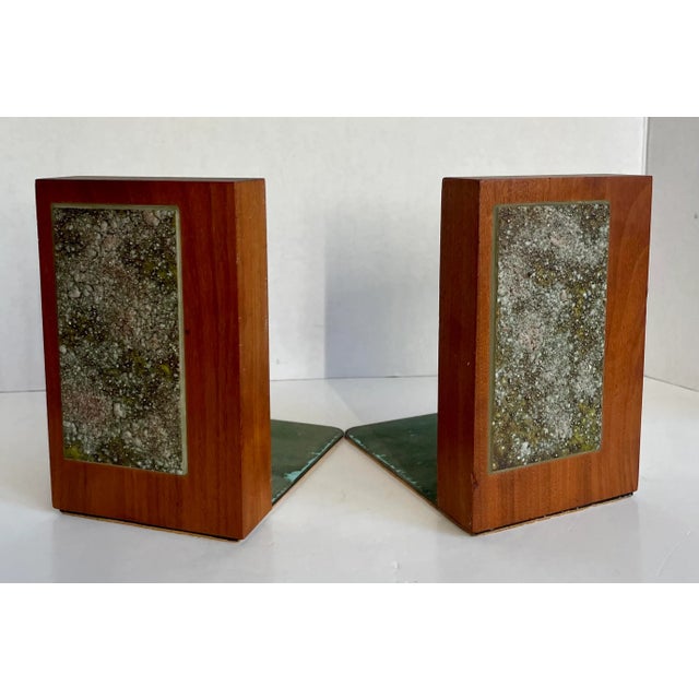 Mid 20th Century Danish Modern Signed Original Wood and Metal Art Bookends For Sale - Image 13 of 13