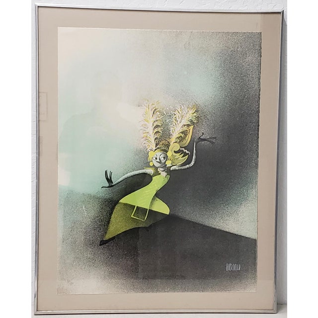 Greige Al Hirschfeld Hand Signed Limited Edition Etching "Le Gong, Bali From Rhythm" C.1970 For Sale - Image 8 of 8