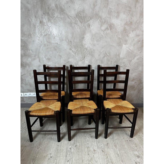 Vintage Chairs in Solid Wood, 1960, Set of 6 For Sale - Image 13 of 15