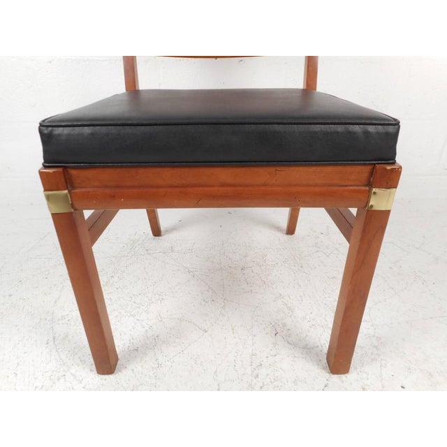 Black Set of Mid-Century Modern Ladder Back Dining Chairs For Sale - Image 8 of 11