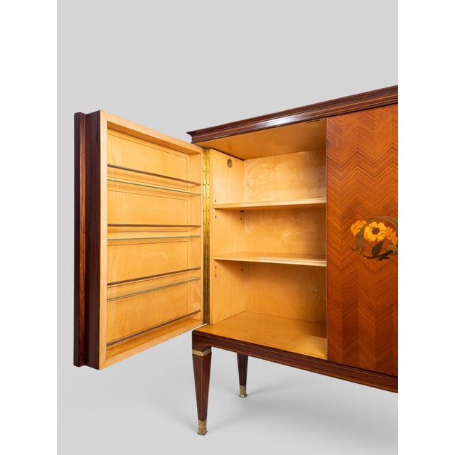 Mid-Century Italian Sideboard with Floral Marquetry by Paolo Buffa, 1950s For Sale - Image 17 of 18