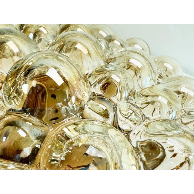 Large Bubble Flush Mount in Amber attributed to Helena Tynell for Glashütte Limburg, 1960s For Sale - Image 12 of 14