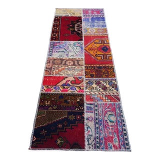 Mid 20th Century Bohemian Wool Oushak Runnner Carpet For Sale