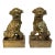 Pair of Vintage Chinese Brass Clad Temple Foo Dogs Fu Lions Figurines Bookends For Sale