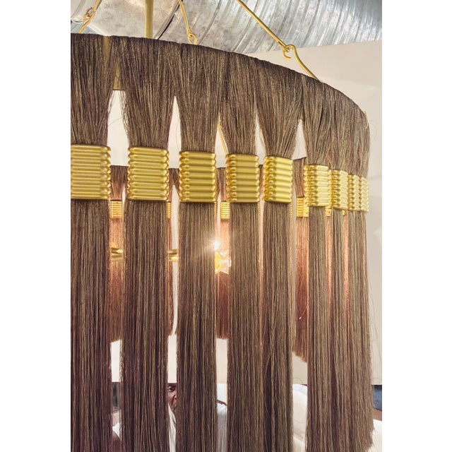Arteriors Modern Silk and Brass Dutchess Chandelier For Sale In Atlanta - Image 6 of 6