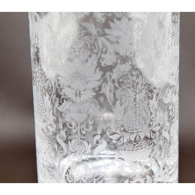 Cocktail Mixing Etched Glass Beaker Barware For Sale - Image 4 of 12