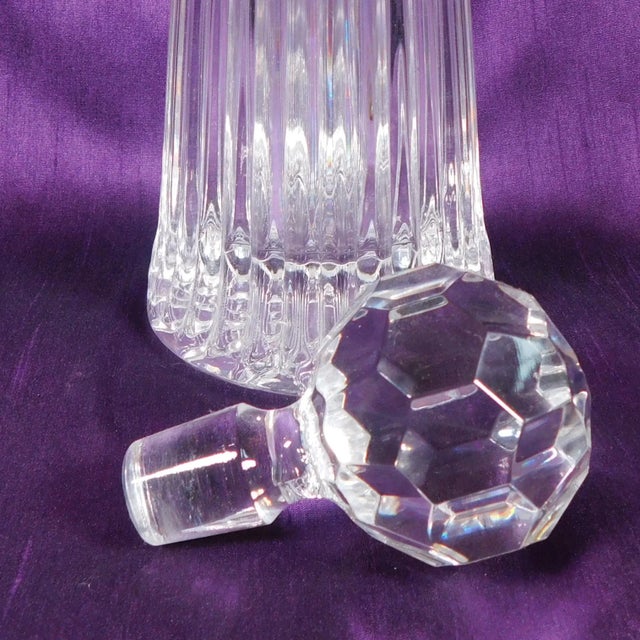 1970s Very Tall Cut Crystal Decanter For Sale - Image 4 of 5