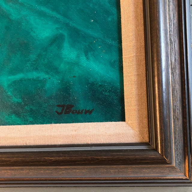 Original painting on canvas board 16 x 20 signed bottom right Overall size with vintage original frame is 20.5 x 24.5