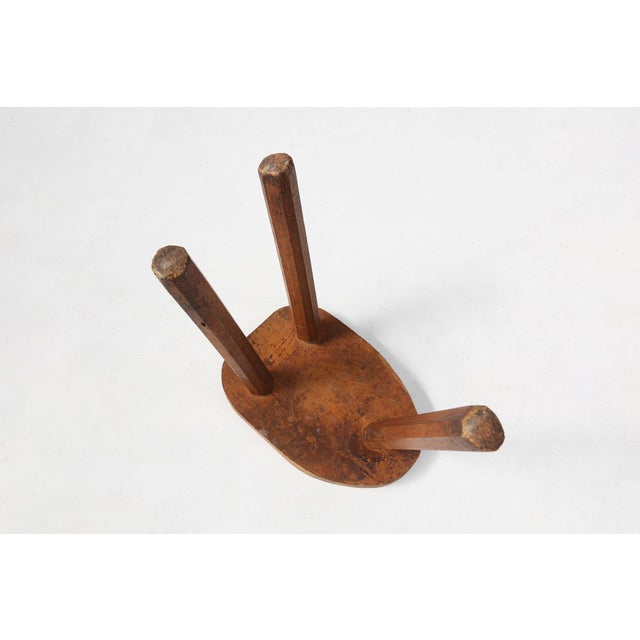 Rustic Wooden Tripod Stool, France, 1920s For Sale - Image 9 of 11
