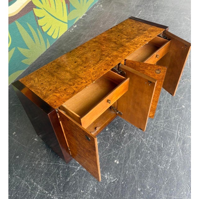 Mid Century Century Burl China Cabinet For Sale - Image 11 of 15