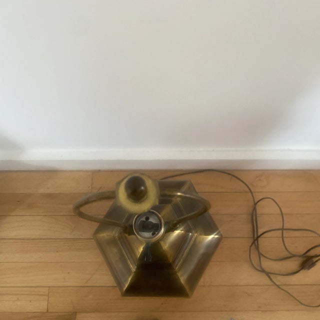 Metal Vintage Solid Brass Table Lamp For Sale - Image 7 of 11