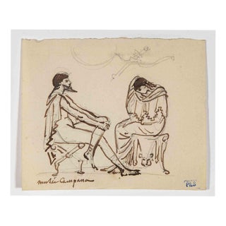 Isidore Pils, Nude, Ancient Greek Scene, Mid-19th Century, Ink on Paper For Sale