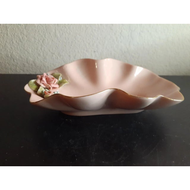 1960s Porcelain Beebe California Floral Ruffled Bowl For Sale - Image 4 of 7