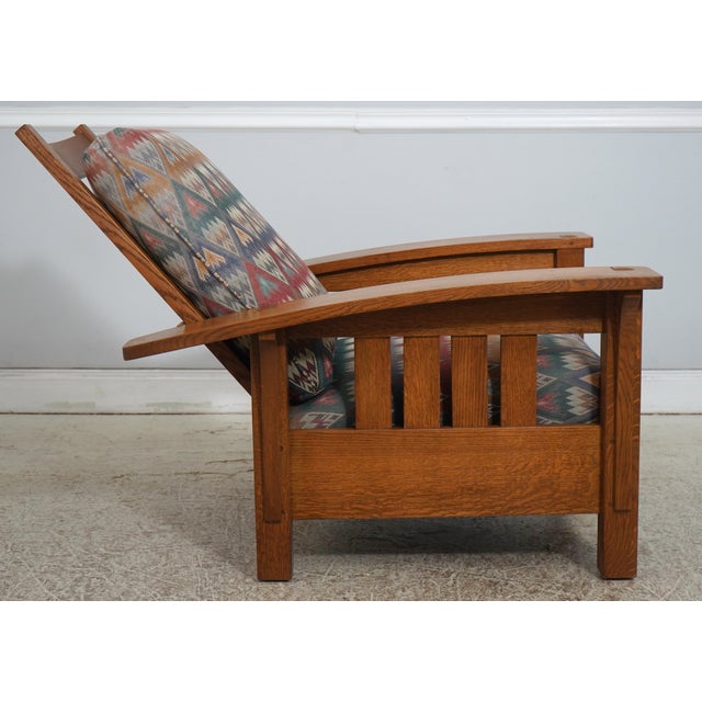 Stickley Mission Oak Morris Chair & Ottoman For Sale - Image 12 of 18