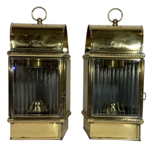 Pair of Exceptional Yacht Cabin Lanterns by Davey & Co.