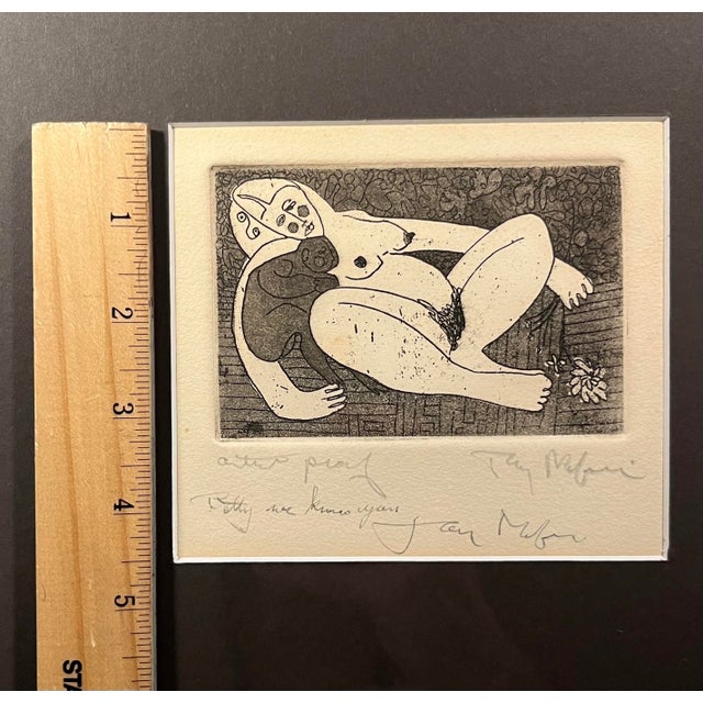 Vintage 1960s Tony Mafia Mother & Child Etching Signed Artist Proof For Sale - Image 4 of 5