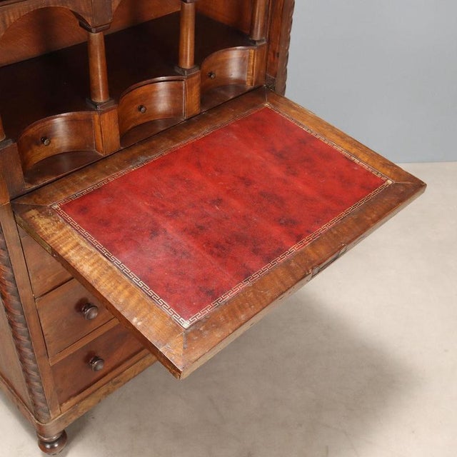 Brown Vintage Mahogany and Feather Secretary For Sale - Image 8 of 16