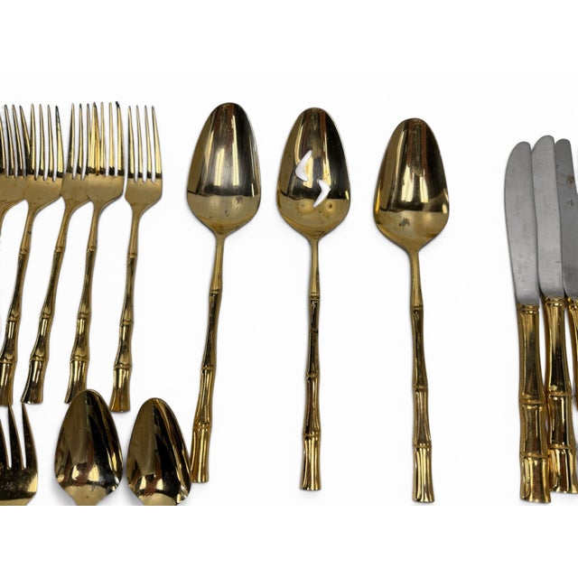 Vintage Mid-Century Faux Bamboo Flatware Service - Set of 86 For Sale - Image 4 of 9