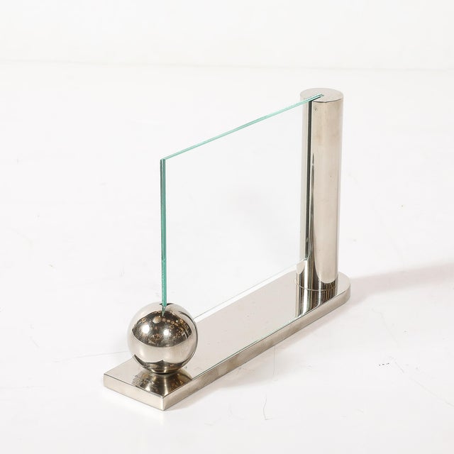 Silver Mid-Century Swid Powell Silver Plated Picture Frame With Spherical Detail For Sale - Image 8 of 11