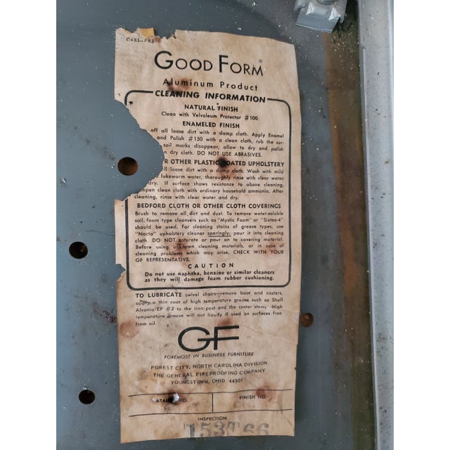 Silver 1950s Goodform Aluminum Navy Chair/ Mid Century Industrial Office Seating For Sale - Image 8 of 10