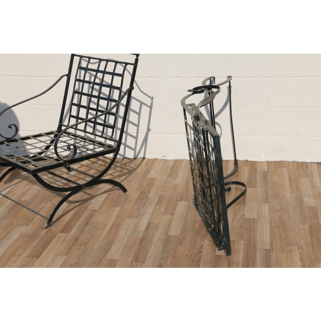 Pair of 1970s Wrought Iron Folding Patio Chairs by Hervé Baume | Outdoor Armchairs | France For Sale - Image 15 of 18
